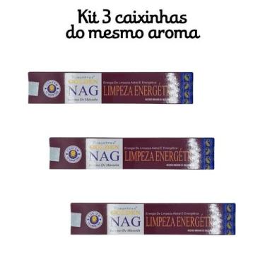 Imagem de KIT Com 3 Incensos Indiano Massala Golden Nag Varetas, Limpeza Energét