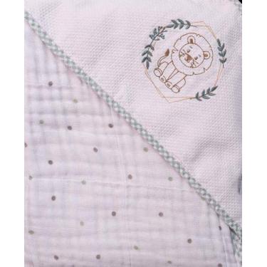 Imagem de Toalha soft c/capuz de canto bordado 76096625 baby joy classicos estam