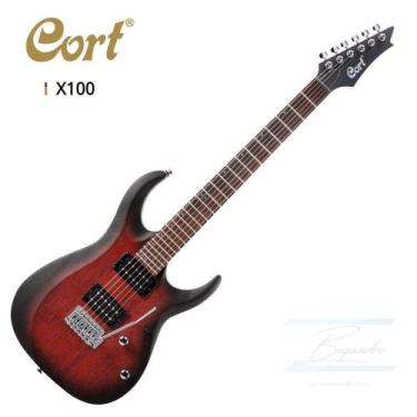 Imagem de Guitarra Elétrica Cort X100 OPBB 6 Cordas Original