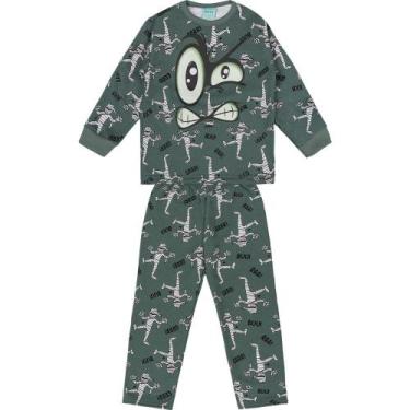 Imagem de Pijama Infantil Masculino Kyly Moletom Brilha no Escuro - Pj Masks