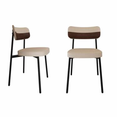 Imagem de Cadeira Alloa Fixa com 4 Pés 500 x 447 x 838 mm com 2 Unidades Bege/Co