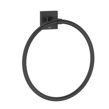 Imagem de Toalheiro Anel Up Estilosa para Seu Banheiro Preto/Matte Celite