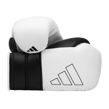 Imagem de Luva de Boxe adidas em Couro Hybrid 500 Lace -, Branco, Preto, 14oz