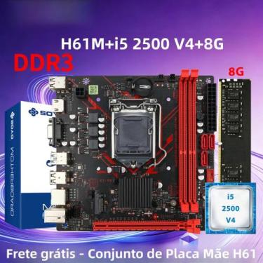 Imagem de Placa-mãe Intel H61M DDR3 AX Xeon I5 2500 8G RAM M.2 SATA HDMI VGA PCI