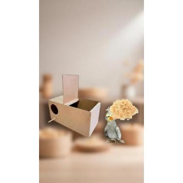 Imagem de Ninho Madeira Pássaros c/ Serragem 350g - Congratulations Store