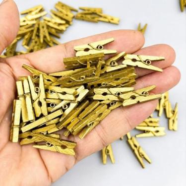 Imagem de Artesanato Miniatura Pregador Ouro 2,5CM PCT.C/100 - KIT