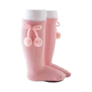 Imagem de Meias De Princesa Até O Joelho Para Bebês Meninas Com Estampa De Cerej