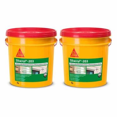 Imagem de Kit 2 Sikacryl 203 Selante Acrílico Branco Trincas Fissuras 5Kg Sika