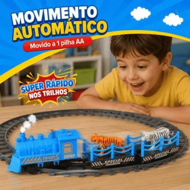 Imagem de Trem Eletrico do circo com trilhos e animais Brinquedo 11 pç - Envio N