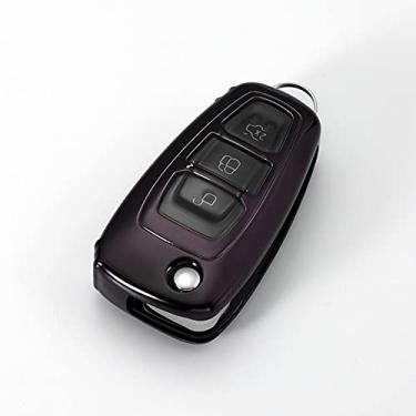 Imagem de YJADHU Estojo macio de TPU masculino feminino para chave de carro com capa completa, adequado para Ford Ranger C-Max S-Max Focus Galaxy Mondeo Transit Tourneo personalizado, preto