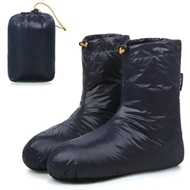 Imagem de Winter Down Booties Meias Quente io À Prova de Vento Mid Sleeping Chinelos com Cordão Ajustável para Campismo Mochila Saco de Dormir Barraca Homens Mulheres Unissex Down Filled Boots com