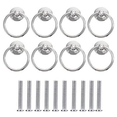 Imagem de 10 pcs botões de liga de zinco único puxão alças de porta de gabinete sólido YYDFPIIA (Color : White)