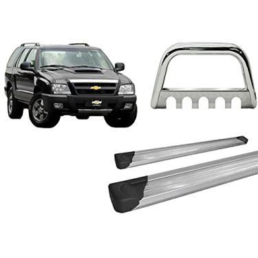 Imagem de KIT QUEBRA MATO C/PROTETOR CARTER+ESTRIBO CHAPA CROMO BLAZER