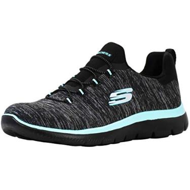 Imagem de Skechers Women's Summits-Quick Getaway Black/Aqua Sneaker 7.5 W US