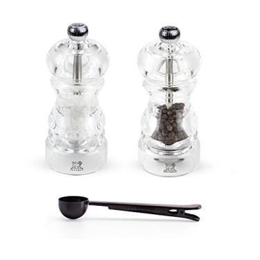 Imagem de Peugeot Nancy Inch Salt & Pepper Mill Gift Set , Acrylic - With Stainless Steel Spice Scoop/Bag Clip (4.75 Inch)