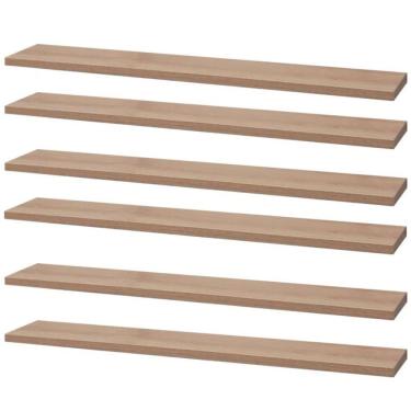 Imagem de Kit 6 Prateleiras 70 x 20cm Carvalho Suporte Invisível