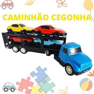 Imagem de Brinquedo Caminhão Mini Cegonha 34 cm Com 4 Carrinhos