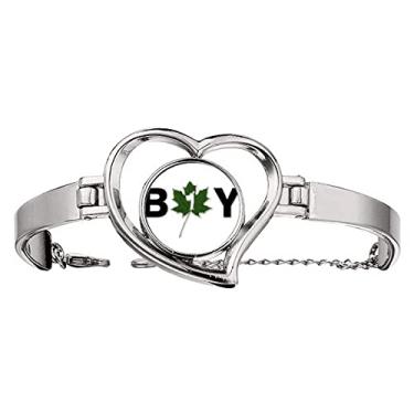 Imagem de N/A N/A Bracelete fashion Art Deco com postura textual para meninos joia coração, medium, metal