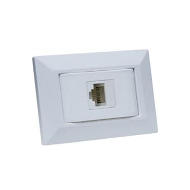 Imagem de Espelho de Tomada Simples Chanfrado com 1 RJ-45 CAT5e COR:BRANCO