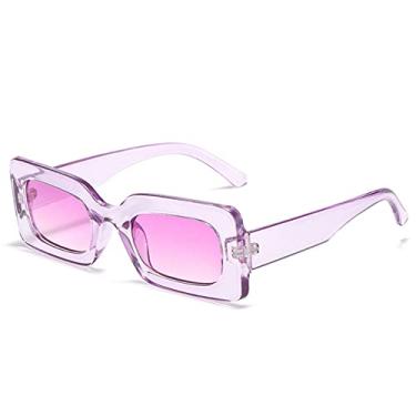 Imagem de Óculos de sol retangulares coloridos vintage moda feminina gradiente tons de óculos uv400 masculino quadrado geléia azul roxo óculos de sol, roxo roxo, como a imagem