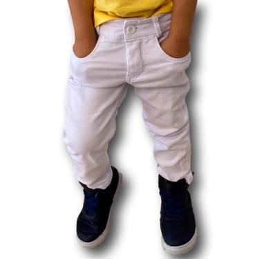 Imagem de Calça Jeans Infantil Branca Masculina Skinny - Mundo Princípe Kids
