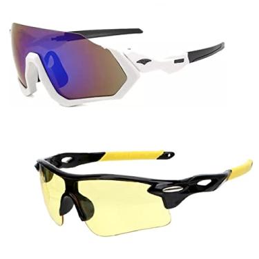 Imagem de Kit 2 Óculos de Sol Esportivo Ciclismo Uv400 + Visão Noturna