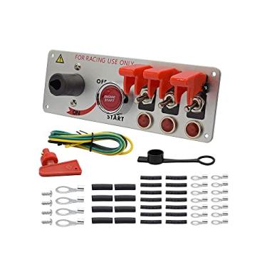 Imagem de Painel de interruptor de ignição de carro de corrida de 12 V com botão de motor Ignição Painel de interruptores de iniciante para carro de corrida esporte competitivo RV caminhão