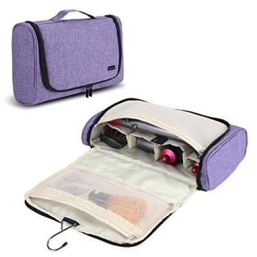 Imagem de Teamoy Bolsa de armazenamento de viagem compatível com Dyson Airwrap Styler, organizador de viagem portátil para modelador de envoltório de ar e acessórios, roxo