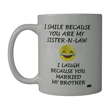 Imagem de Caneca de café divertida da Rogue River, caneca de café com estampa de irmã, irmã, em lei, casada com meu irmão, ótima ideia de presente para homens, mulheres, escritório, festas, funcionários, chefes, colegas de trabalho (na Lei)
