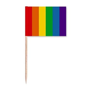 Imagem de Bandeira LGBT de palito de dente de arco-íris para decoração de festa