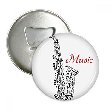 Imagem de Sax Classic Music Escute Ilustrate Abridor de Garrafas Imã de Geladeira Emblema Multifuncional