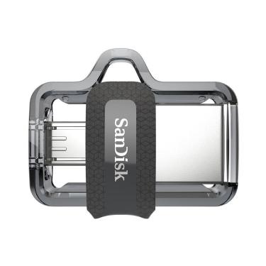 Imagem de Pen Drive Sandisk 64gb Micro Usb e Usb 3.0 Preto/Prata