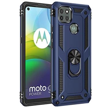 Imagem de Caso de capa de telefone de proteção Para Motorola Moto G9 Power Case Telefone celular com suporte de suporte magnético, proteção à prova de choque pesada para a Motorola Moto G9 Power (Color : Blue
