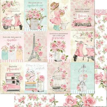 Imagem de Papel Scrapbook Litoarte 30,5X30,5cm Sd-1178 Tags Femininas E Rosas