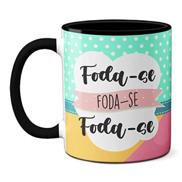 Imagem de Caneca Fofa Lhama Meditação Foda-se Foda-se Foda-se (Preta)