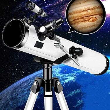 Imagem de Telescópio Telescópio astronômico de nível básico HD Stargazing Space Telescópio infantil para estudantes, telescópios para iniciantes em astronomia com monocular e tripé Double the comfort