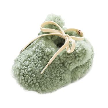 Imagem de Bota de neve para meninos e bebês sapatos de lã de coelho fofo botas curtas quentes sapatos de impressão moderna não (B, 6 a 12 meses)
