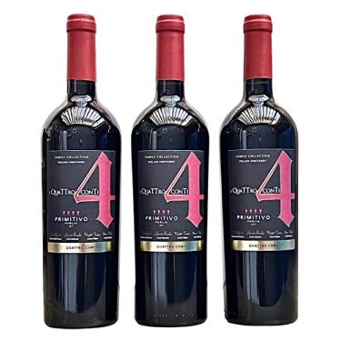 Imagem de Vinho 4 Conti Primitivo Puglia | Kit com 3 Garrafas | Oferta