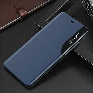 Imagem de Capa flip Smart Clear View para Samsung Galaxy S22 S21 Plus Note 20 Ultra S20 FE A53 A52 A72 5G A51 S23 A12 Capa de couro, azul, para S22 Ultra