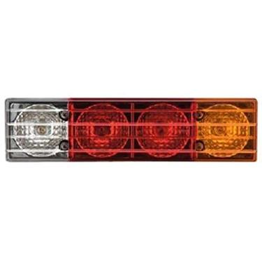 Imagem de Lanterna Traseira Com Vigia Compativel MB Tricolor Le Lente Sl077 Funcoes Posiçao Freio Direcional R