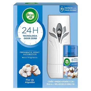 Imagem de Bom Ar Aromatizador de Ambiente Automático Aerossol Freshmatic Flor de Algodão Aparelho + Refil 250ml