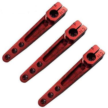 Imagem de Servo Horn-Half Arm 3 unidades, ZYHOBBY 7075 1,75" Red Servo Horn Alu Heavy Duty FUTABA M3