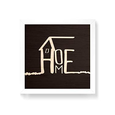 Imagem de Arte Maníacos Quadro decorativo com moldura caixa branca em Madeira - Home Fundo Preto - 30x30cm
