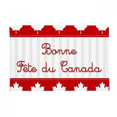 Imagem de DIYthinker Maple Leaf Tapete de porta de banheiro com slogan vermelho Happy Canada Day Tapete antiderrapante