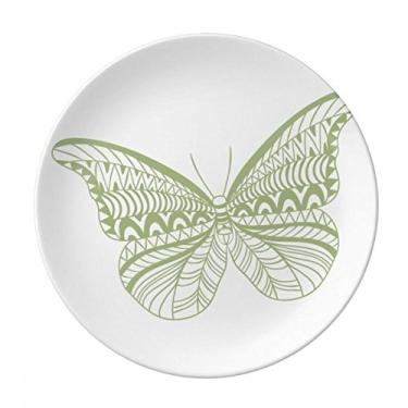 Imagem de Prato de pipa de borboleta verde decorativo de porcelana Salver louças de jantar