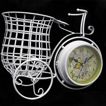 Imagem de Relogio dupla face vintage cachepo decorativo retro casa jardim hora parede (REL-29)