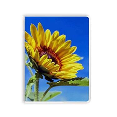 Imagem de Caderno de flores girassóis azul céu sol capa macia Diário