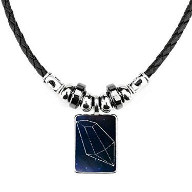 Imagem de DIYthinker Colar de fantasia céu céu estrela azul cristal joia torque pingente corda de couro