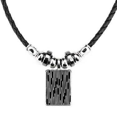 Imagem de Drip Line Art Grain Illustration Pattern Necklace Jewelry Torque Leather Rope Pendant