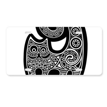 Imagem de DIYthinker Placa de licença com estampa de peixe gato branco preto decoração placa de aço inoxidável automóvel